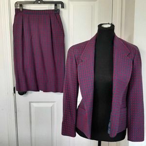 PENDLETON WOMEN'S WOOL SKIRT AND BLAZER SET, Size 4, Made in USA